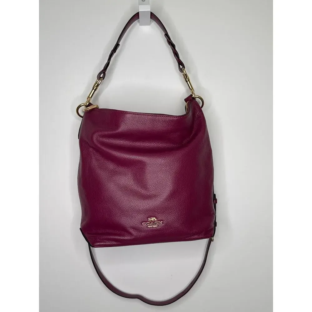 Coach Abby duffle berry Pebbled Leather Shoulder Bag F31507 like NEW